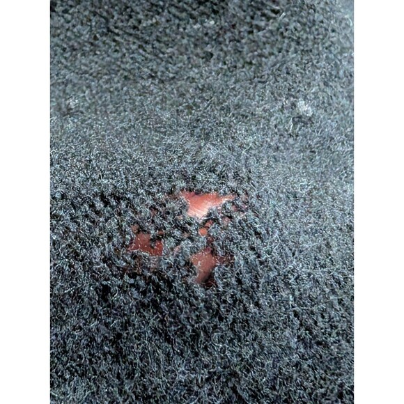 Bebe 100% Cashmere Poncho Sweater P/S Petite Small Black White Chevron Holes - Picture 11 of 11